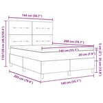 vidaXL Lit à ressorts gris avec matelas et lumière LED  140 x 200 cm en tissu