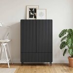 vidaXL Buffet avec tiroir Noir 66 x 34 5 x 97 cm Bois d'ingénierie