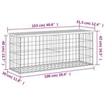 vidaXL Banc de jardin design gabion 103x31 5x42cm bois de pin imprégné