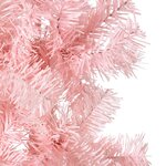 vidaXL Demi sapin de Noël artificiel mince avec support Rose 120 cm