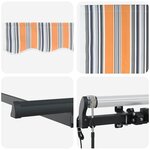 vidaXL Auvent Rétractable Rayure Multicolore 250 x 200 cm