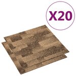 vidaXL Moquette de sol 20 pc Marron 50 x 50 cm PP Poils courts