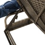 vidaXL Chaise longue avec auvent gris résine tressée