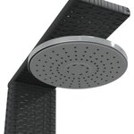 vidaXL Douche d'extérieur noir 50x55x224 cm résine tressée bois acacia