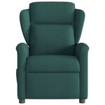 vidaXL Fauteuil de massage inclinable électrique Vert foncé Tissu