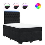 vidaXL Sommier à lattes de lit avec matelas Noir 120x200 cm Velours
