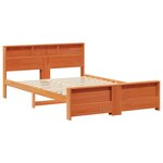vidaXL Cadre de lit Marron cire 150 x 200 cm Bois massif en pin