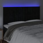 vidaXL Tête de lit à LED Noir 200x5x118/128 cm Velours