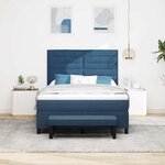 vidaXL Lit à ressorts avec matelas Bleu 140 x 200 cm tissu