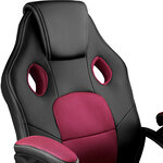 Tectake Chaise gamer MIKE - noir/rouge bordeaux