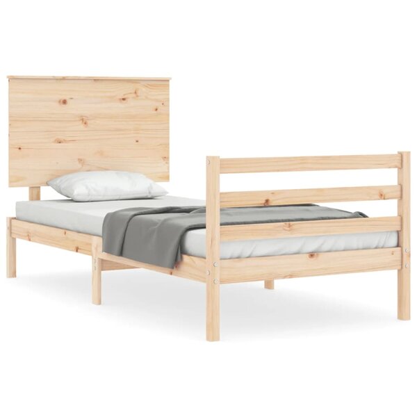 vidaXL Cadre de lit avec tête de lit petit simple bois massif