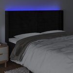 vidaXL Tête de lit à LED Noir 183x16x118/128 cm Velours