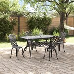 vidaXL Ensemble de salle à manger de jardin 5 pièces en aluminium coulé noir