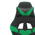 vidaXL Chaise de jeu pivotante Noir et vert Similicuir