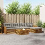 vidaXL Ensemble de canapés d'extérieur 6 Pièces Gris Naturel et Clair