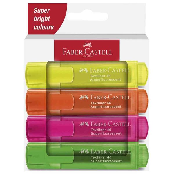 Surligneur TEXTLINER 1546  étui en carton de 4 FABER-CASTELL