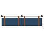vidaXL Tête de lit suspendue Avec lumière LED Bleu PU antique