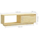 vidaXL Meuble TV 110x30x33 5 cm Bois de pin massif
