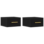 vidaXL Cabinets de chevet 2 Pièces Mur noir chêne 35x35x20 cm