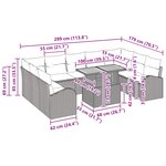 vidaXL Ensemble de canapé de jardin 10 Pièces Noir Poly rotin