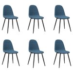 vidaXL Chaises à manger lot de 6 bleu velours