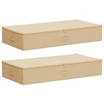 vidaXL Boîte de rangement 2 Pièces Crème 100 x 50 x 18 cm Tissu intissé