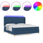 Lit ressort vidaXL avec matelas et LED bleues 200x200 cm en tissu