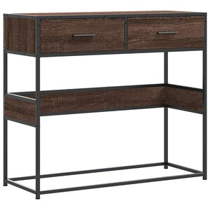 vidaXL Table console chêne marron 90x35x80 cm bois d'ingénierie