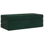 vidaXL Canapé-lit pliable 120 x 67 x 45 cm Vert foncé