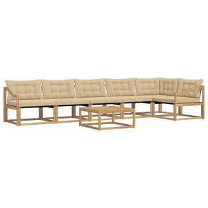 vidaXL Ensemble de canapés d'extérieur 7 pc Blanc et Beige