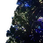 vidaXL Sapin de Noël artificiel avec support vert 210 cm fibre optique