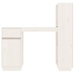 Bureau table poste de travail meuble d'ordinateur informatique étude 110 x 53 x 117 cm bois massif de pin blanc 02_0023508