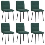 vidaXL Chaises à manger lot de 6 vert foncé velours