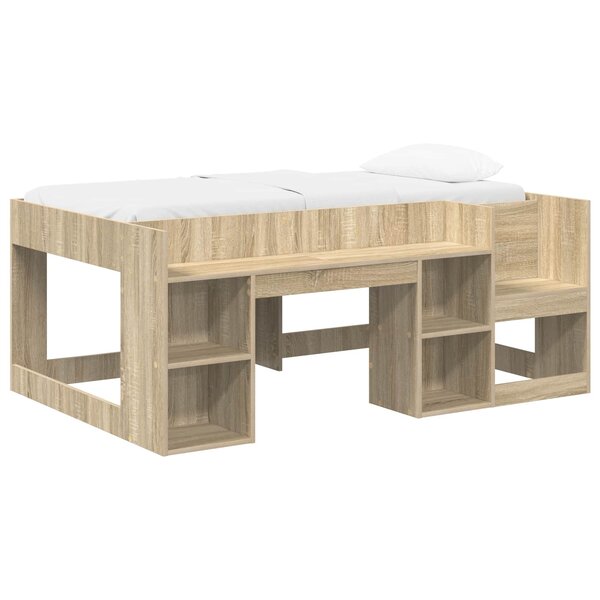 vidaXL Cadre de lit pour enfants avec rangement Chêne Sonoma