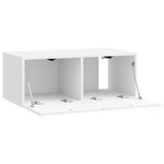 vidaXL Meuble TV mural Montage mural Blanc brillant 78 5 x 41 x 30 cm