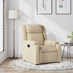 vidaXL Fauteuil inclinable Crème Tissu