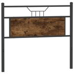 vidaXL Tête de lit chêne fumé 100 cm bois d'ingénierie et acier