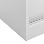 vidaXL Armoire de bureau porte coulissante Gris clair 90x40x90cm Acier