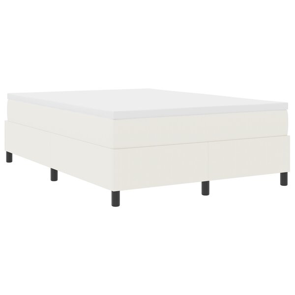vidaXL Lit coffre avec matelas en crème - 140 x 200 cm - tissu velours