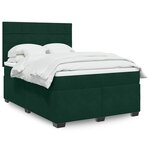 vidaXL Sommier à lattes de lit et matelas Vert foncé 140x200cm Velours
