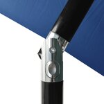 vidaXL Parasol à 3 niveaux avec mât en aluminium Bleu azuré 2 m