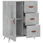 vidaXL Buffet gris béton 69 5x34x90 cm bois d'ingénierie