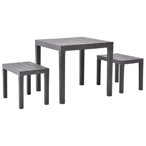 vidaXL Table de jardin avec 2 bancs Plastique Marron