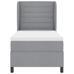 vidaXL Lit à ressorts avec matelas Gris clair 80 x 200 cm tissu