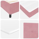 lit à ressort vidaXL avec matelas et LED rose 90x190 cm en velours
