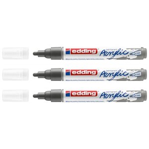 Marqueur Acrylique Moyen 5100 Anthracite Pointe Ronde 2-3 mm x 3 EDDING