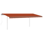 vidaXL Auvent automatique rétractable et poteaux 6x3 5 m Orange marron