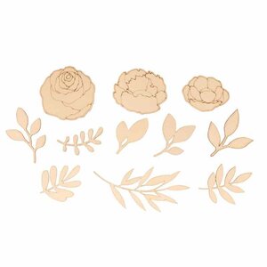 Set 42 Silhouettes Feuillages - Bois