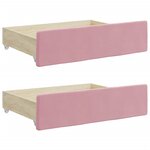 vidaXL Lit de jour avec gigogne et tiroirs rose 100x200 cm velours