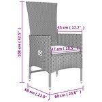 vidaXL Ensemble de salon de jardin 3 Pièces beige poly rotin et acier
